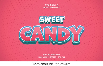 editable sweet candy vector text effect with modern style design usable for logo or company campaign 