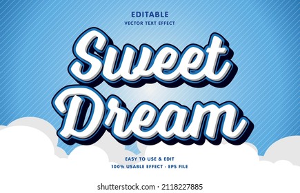 efecto de texto del vector de sueño dulce editable con diseño de estilo moderno, utilizable para campaña de logotipo o de empresa 