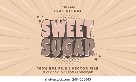 editable sweet sugar text effect.typhography logo