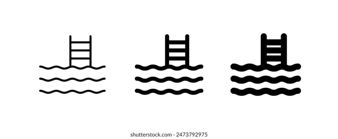 Icono de Vector de piscina editable. Parte de una gran familia de iconos. Perfecto para interfaces de Web y App, presentaciones, infografías, etc