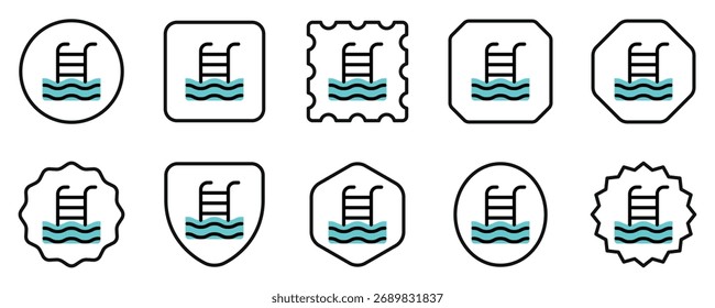 Bearbeitbares Swimmingpool-Vektorsymbol. Teil einer großen Ikone-Set-Familie. Perfekt für Web- und App-Schnittstellen, Präsentationen, Infografiken usw.