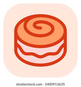 Editable swiss cinnamon roll vector icon. Bakery, cooking, food. Part of a big icon set family. Perfect for web and app interfaces, presentations, infographics, etc