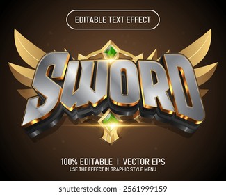 editable sword vector text effect with modern style design