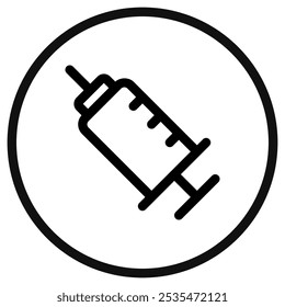 Ícone de vetor de seringa editável. Parte de uma grande família de conjuntos de ícones. Perfeito para interfaces web e app, apresentações, infográficos, etc