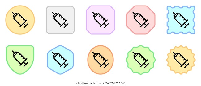 Ícone de vetor de seringa editável. Parte de uma grande família de conjuntos de ícones. Perfeito para interfaces web e app, apresentações, infográficos, etc