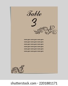 Editable Table Seating Chart Number Template, Printable Design