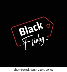 Editable Tag Color Black Friday Sale Promo Offer.