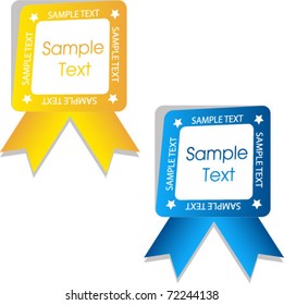 editable tag ribbon or seal sticker