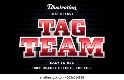 efecto de texto vectorial de equipo de etiquetas editable con diseño de estilo moderno