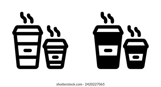 Editable takeout coffee cup sizes vector icon. Cafe, coffee shop, restaurant, drink, beverages. Part of a big icon set family. Perfect for web and app interfaces, presentations, infographics, etc