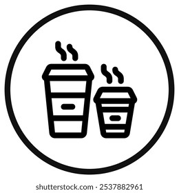 Editável tomar café xícara tamanhos ícone de vetor. Café, cafeteria, restaurante, bebida, bebidas. Parte de uma grande família de conjuntos de ícones. Perfeito para interfaces web e app, apresentações, infográficos, etc