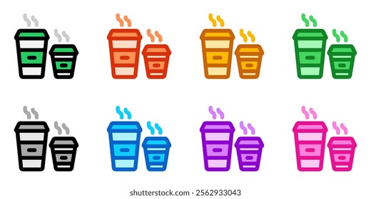 Editable takeout coffee cup sizes vector icon. Cafe, coffee shop, restaurant, drink, beverages. Part of a big icon set family. Perfect for web and app interfaces, presentations, infographics, etc