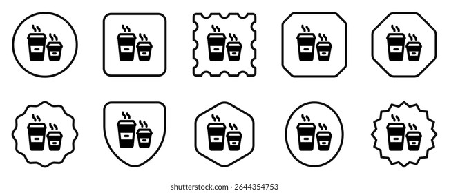 Editável tomar café xícara tamanhos ícone de vetor. Café, cafeteria, restaurante, bebida, bebidas. Parte de uma grande família de conjuntos de ícones. Perfeito para interfaces web e app, apresentações, infográficos, etc