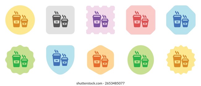Editável tomar café xícara tamanhos ícone de vetor. Café, cafeteria, restaurante, bebida, bebidas. Parte de uma grande família de conjuntos de ícones. Perfeito para interfaces web e app, apresentações, infográficos, etc