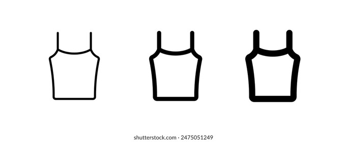 Editable tank top, spaghetti strap vector icon. Clothing, fashion, apparel. Part of a big icon set family. Perfect for web and app interfaces, presentations, infographics, etc