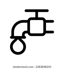 Agua de grifo editable, icono del vector del grifo. Inmobiliaria, inmueble, construcción, hipoteca, interiores. Parte de una familia de iconos grandes. Perfecto para interfaces web y de aplicaciones, presentaciones, infografías, etc
