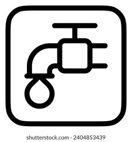 Editable tap water, faucet vector icon. Property, real estate, construction, mortgage, interiors. Part of a big icon set family. Perfect for web and app interfaces, presentations, infographics, etc