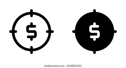 Editable target profit vector icon. Part of a big icon set family. Perfect for web and app interfaces, presentations, infographics, etc