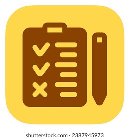 Tarea editable, icono del vector de lista de verificación. Parte de una familia de iconos grandes. Perfecto para interfaces web y de aplicaciones, presentaciones, infografías, etc