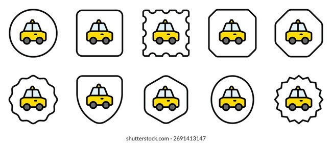 Icono de Vector de taxi editable. Vehículos, transporte, viajes. Parte de una gran familia de iconos. Perfecto para interfaces de Web y App, presentaciones, infografías, etc