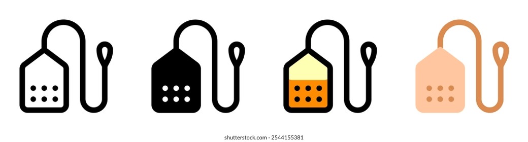 Icono de Vector de bolsita de té editable. Parte de una gran familia de iconos. Perfecto para interfaces de Web y App, presentaciones, infografías, etc