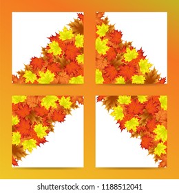 Editable template with autumn leaf motif. Everything on layers on a transparent background. Easy to use.