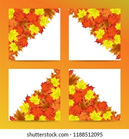 Editable template with autumn leaf motif. Everything on layers on a transparent background. Easy to use.