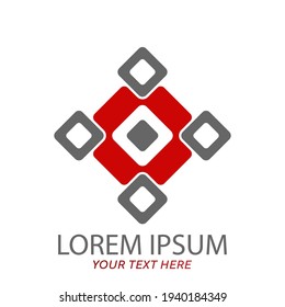 Editable template for company logo, emblem or brand. Simple vector image with geometric square isolated on white background. Flat design. 