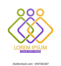 Editable template for company logo, emblem or brand. Simple vector image with geometric square isolated on white background. Flat design. 