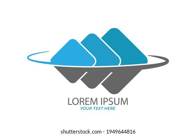 Editable template for company logo, emblem or brand. Simple vector image with geometric square isolated on white background. Flat design. 