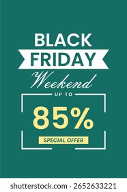Diseño de Plantilla Editable para Black Friday Weekend Sale – 85% de descuento