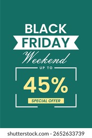 Diseño de Plantilla Editable para Black Friday Weekend Sale – 45% de descuento