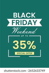 Diseño de Plantilla Editable para Black Friday Weekend Sale – 35% de descuento
