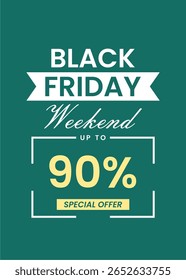 Diseño de Plantilla Editable para Black Friday Weekend Sale – 90% de descuento