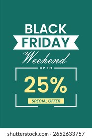 Diseño de Plantilla Editable para Black Friday Weekend Sale – 25% de descuento