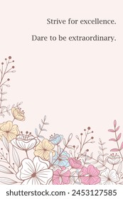 Editable Template Flower Frame Design