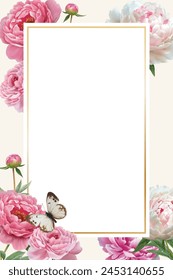 Editable Template Flower Frame Design