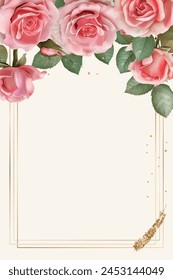 Editable Template Flower Frame Design