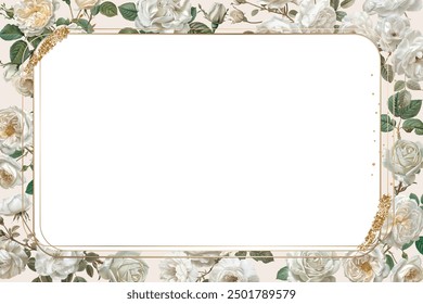 Editable Template Flower Frame Design