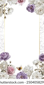 Editable Template Flower Frame Design