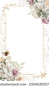 Editable Template Flower Frame Design