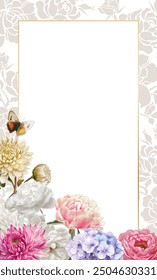 Editable Template Flower Frame Design