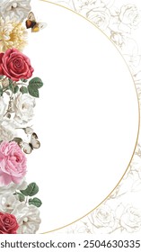 Editable Template Flower Frame Design