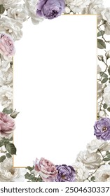 Editable Template Flower Frame Design