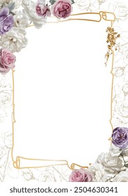 Editable Template Flower Frame Design