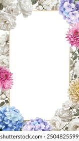 Editable Template Flower Frame Design