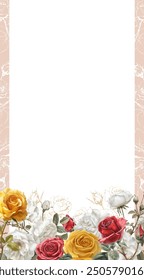 Editable Template Flower Frame Design