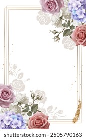 Editable Template Flower Frame Design