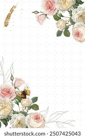 Editable Template Flower Frame Design