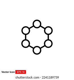 Molécula de icono de plantilla modificable. Ilustración vectorial de símbolo molécula para gráficos y diseño web.